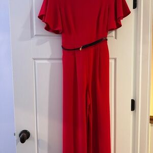 Calvin Klein red pantsuit